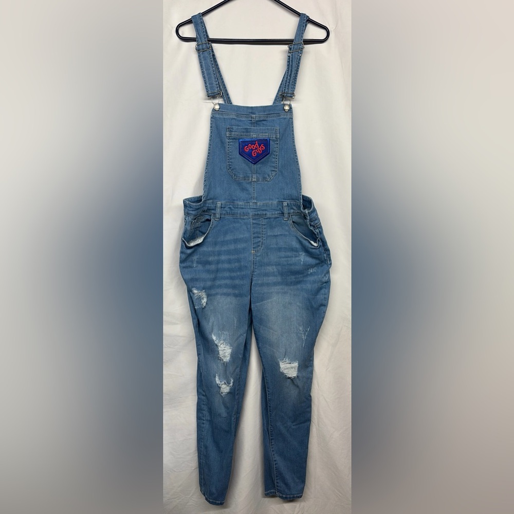 Women’s 2XL Wax Jeans denim overalls with Good Guys decal